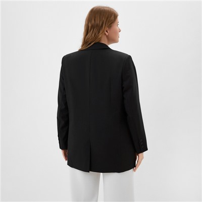 Пиджак женский двубортный MIST plus-size, размер 52, чёрный