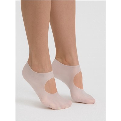 Носочки для педикюра, силиконовые, с лямкой, универсальный размер, 18×9 см, белые