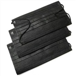 Nail Art Маска медицинская трехслойная одноразовая нестерильная, 50 шт., черный 12150