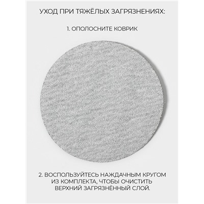 Коврик для ванной SAVANNA, диатомитовый, толщина 1 см, 39×60 см, серый