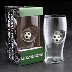 Бокал для пива с футбольным мячом «Непробиваемый», 500 мл