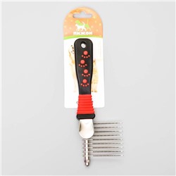 Колтунорез боковой 9 лезвий, 6.5×19 см, чёрно-красный