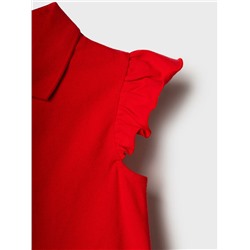 Джемпер трикотажный с воротником поло для девочек