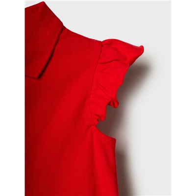 Джемпер трикотажный с воротником поло для девочек