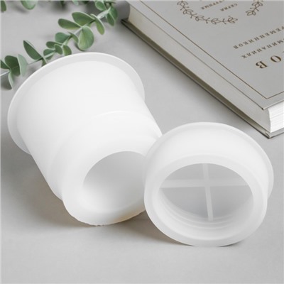 Молд силиконовый «Баночка круглая» с крышкой 10×10×11.5 см