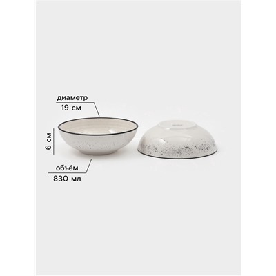 Набор посуды Доляна Nature Тар, 16 предметов: тарелки 8 шт. d=19 см, 27 см, глубокие 4 шт. 830 мл, кружки 4 шт. 400 мл, керамика, бежевый