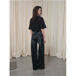 Актуальная коллекция CONTE CON-800 Чёрные джинсы wide leg с дополнительной петлёй для кастомизаций