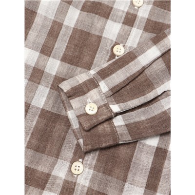 Рубашка для мальчика Крошка Я Муслин, рост 80-86 см, коричневая