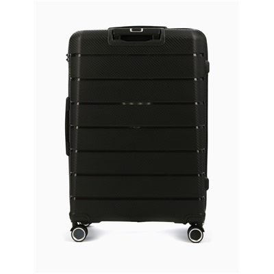 УЦЕНКА Чемодан 28", РР, 50*30*74, отд на молнии, код замок, 4 колеса, черный