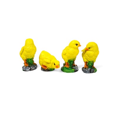 Садовая фигура из полистоуна «Цыплята», 9×9×14.5 см, набор 4 шт.