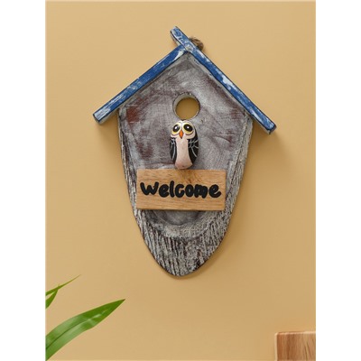 Панно WELCOME, 15×3×20 см, дерево, белое