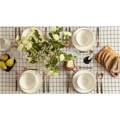 Скатерть «Доляна. Клетка», 145×145±3 см,100% п/э, рогожка 130 г/м²