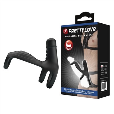 Черная вибронасадка на пенис Vibrating Penis Sling