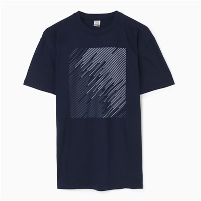 Футболка мужская «Абстракция полосы», цвет синий, размер 50