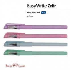 Ручка шариковая 0.5 мм "EasyWrite Zefir" синяя (4 цвета корпуса) 20-0206 Bruno Visconti