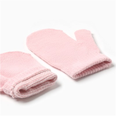 Комплект вязаный детский (шапка, шарф, варежки), розовый