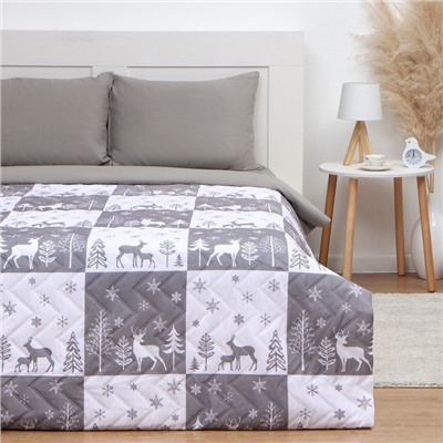 Покрывало LoveLife евро New year forest 200×210±5 см, микрофайбер, 100% п/э