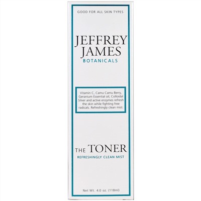 Jeffrey James Botanicals, Тоник, освежающий чистящий аэрозоль, 4 унции (118 мл)