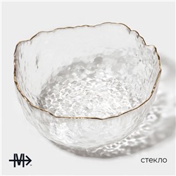 Миска Magistro «Вулкан», 400 мл, 13.5×13.5×6 см, стекло, прозрачная