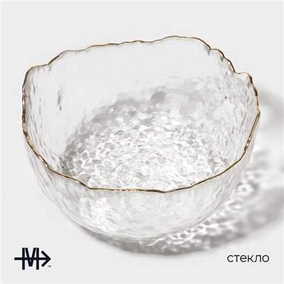 Миска Magistro «Вулкан», 400 мл, 13.5×13.5×6 см, стекло, прозрачная