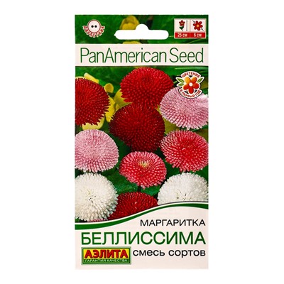 Семена цветов Маргаритка «Беллиссима», смесь сортов, двулетник, PanAmerican Seed, «Агрофирма АЭЛИТА», 7 шт.
