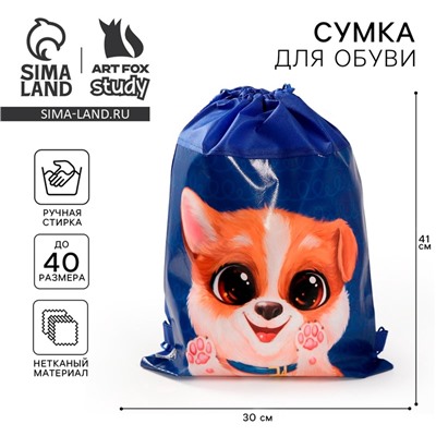 Мешок для обуви «Собака» (нетканый материал) 41×30 см