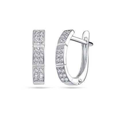 Серьги из серебра куб.циркон., В10-1033