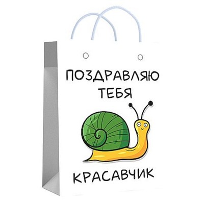 Пакет бумажный 11х14х6 см "Красавчику" ламинированный 72742 Centrum