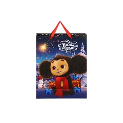 Пакет новогодний подарочный «С Новым годом!», 31×40×11.5 см, упаковка, Чебурашка