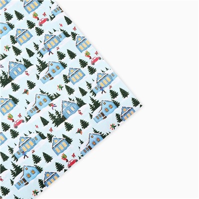 Бумага упаковочная крафтовая «Новогоднее утро», 50×70 см