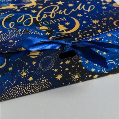 Коробка подарочная новогодняя складная «С Новым годом», 16.5×12×5 см