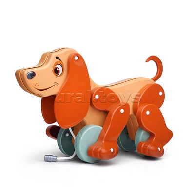 Собака-каталка "Боби" (бежево-коричневый) (в пакете)