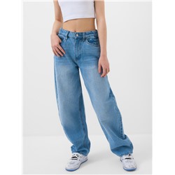 Брюки текстильные джинсовые для девочек