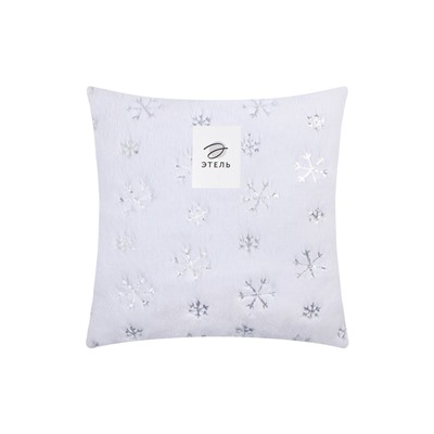 Наволочка декоративная новогодняя «Этель. Снежинка» 43×43 см, 100% п/э, серебро