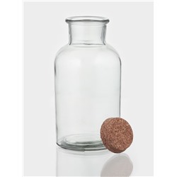 Бутылка для соусов и масла Доляна «Парфе», 1.2 л, 10×20.5 см, с пробковой крышкой, стекло, прозрачная