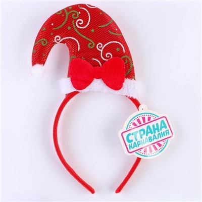 Ободок новогодний карнавальный «Колпак», с бантиком