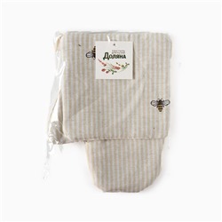 Кухонный набор Доляна «Пчёлки»: варежка 20×27 см, прихватка 19×19 см, рогожка 164 г/м², 100% хлопок