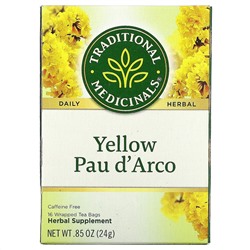 Traditional Medicinals, Yellow Pau d 'Arco, без кофеина, 16 чайных пакетиков, 24 г (0,85 унции)