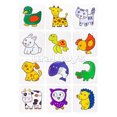 Лото для малышей Зверята  (4 карточки, 24 фишки) Baby Toys