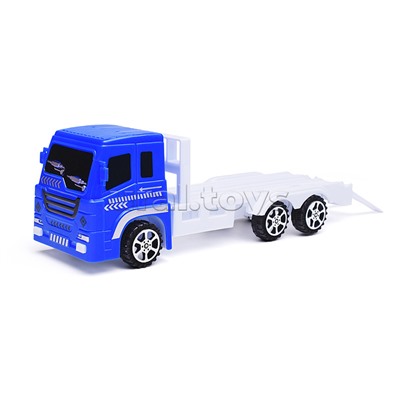 Машина металл "Синий трактор" с автоперевозчиком 7,5 см, синий