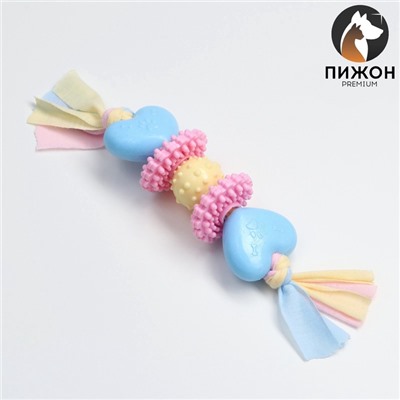 Игрушка жевательная Пижон Premium на верёвке, 5 элементов, термопластичная резина, МИКС