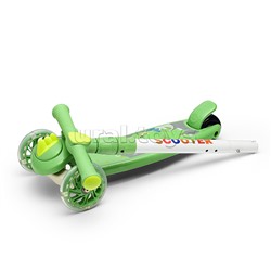 Самокат 3-х кол., зеленый, PU, в коробке