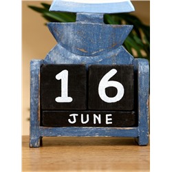 Календарь настольный «Кораблик», 11×5.5×19 см, дерево, синий