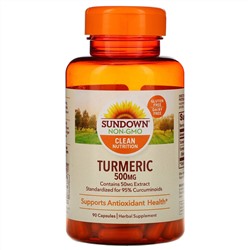 Sundown Naturals, Куркума, 500 мг, 90 капсул