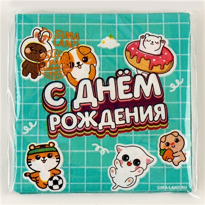 Салфетки бумажные 25×25 см «Ребята», набор 20 шт.