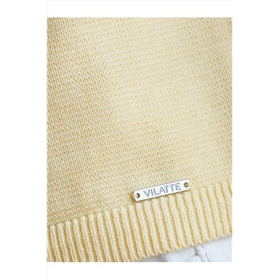 Кардиган c коротким рукавом вязаный из хлопка с акрилом VILATTE, 1230597