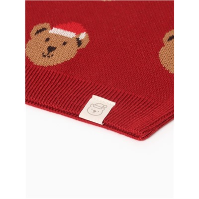 Джемпер вязаный новогодний «Крошка Я. Новогодние медвежата», рост 68-74 см, красный