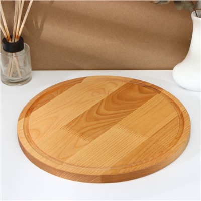 Набор деревянных разделочных досок на подставке «Фортуна», d=30, 20×1.8 см, пропитаны минеральным маслом, берёза