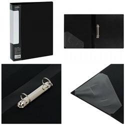 Папка пластиковая 2 кольца 40мм ММ-30599 "Стандарт" черная 700мкм Стамм