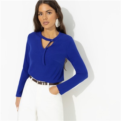 Блуза из трикотажа-лапша, Неисчерпаемый талант (спелая голубика)